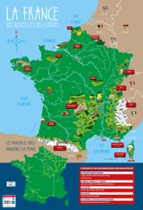 Poster pédagogique Reliefs & Fleuves de France - 52 x 76 cm - Bouchut