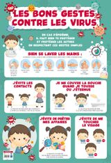 Poster pédagogique Gestes barrières - 52 x 76 cm - Bouchut