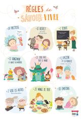 Poster pédagogique Savoir vivre - 52 x 76 cm - Bouchut