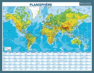 Fiche mémo souple Monde - 20,5 x 26,5 cm - Bouchut