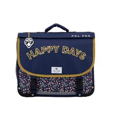 Cartable réversible Happy Blue 38 cm - 2 compartiments - liberty - Pol Fox