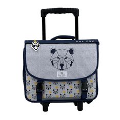 Cartable réversible à roulettes Bear 38 cm - 2 compartiments - ourson - Pol Fox