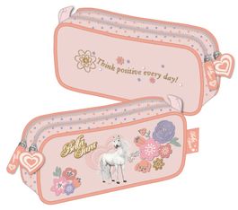 Trousse rectangulaire Bella Sara Romantic - 2 compartiments - rose poudré - Kid'Abord