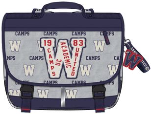 Cartable Camps Warriors 38 cm - 2 compartiments - gris - Kid'Abord