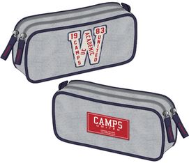 Trousse rectangulaire Camps Warriors - 2 compartiments - gris - Kid'Abord