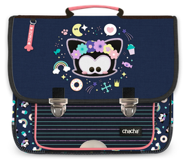 Cartable Chacha Kinky 36 cm - 2 compartiments - bleu - Kid'Abord