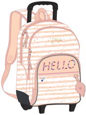 Sac à dos à roulettes EttaVee Hello - 2 compartiments - rose clair - Kid'Abord
