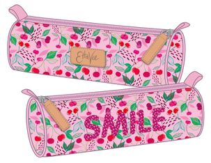 Trousse ronde EttaVee Smile - 1 compartiment - rose - Kid'Abord