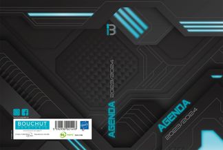 Agenda Techno - 1 jour par page - 12,5 x 17,5 cm - bleu - Bouchut