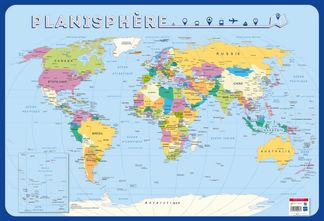 Poster pédagogique BOUCHUT "Planisphère" PEFC 70 % 52 x 76 cm