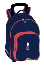 Sac à roulettes Equipe de France - 2 compartiments - bleu/blanc/rouge - Hamelin