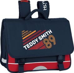 Cartable Teddy Smith Warm Up - 3 compartiments - 41 cm - bleu/rouge - Hamelin
