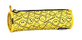 Trousse ronde réversible Smiley Chill out - 1 compartiment - noir/jaune - Hamelin