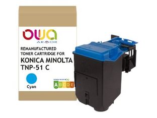 Cartouche laser remanufacturée Konica Minolta TNP51 - cyan - Owa