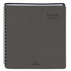 Agenda à spirale Grenade 16 bureau - 1 semaine sur 2 pages - gris - Oberthur