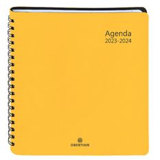 Agenda à spirale Grenade 16 bureau - 1 semaine sur 2 pages - jaune - Oberthur
