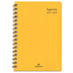 Agenda à spirale Grenade 15 - 1 semaine sur 2 pages - jaune - Oberthur