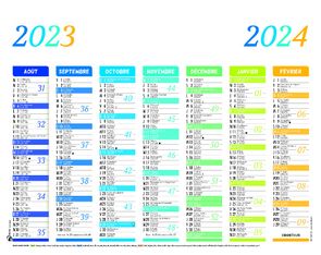 Calendrier Arc en Ciel - 7 mois par face - 21 x 27 cm - Oberthur
