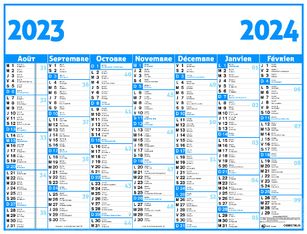 Calendrier Classique - 7 mois par face - 32 x 42 cm - Oberthur