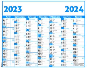 Calendrier Classique - 7 mois par face - 43 x 55 cm - Oberthur