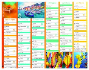 Calendrier Color Story - 7 mois par face - 21 x 26,5 cm - Oberthur