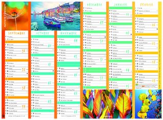 Calendrier Color Story - 7 mois par face - 40,5 x 55 cm - Oberthur