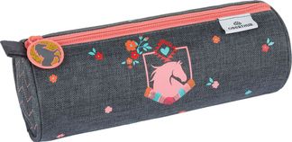 Trousse ronde Cheval - 1 compartiment - gris chine - Oberthur