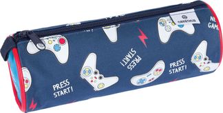 Trousse ronde Les Scolaires Garçon - 1 compartiment - marine et bleu - Oberthur