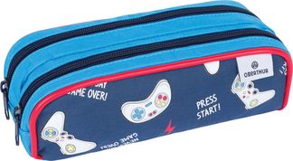 Trousse Les Scolaires Garçon - 2 compartiments - marine et bleu - Oberthur