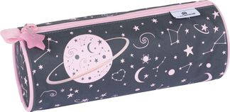 Trousse ronde Cosmic Girls - 1 compartiment - gris anthracite - Oberthur