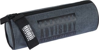 Trousse ronde Parental Advisory - 1 compartiment - gris chine - Oberthur