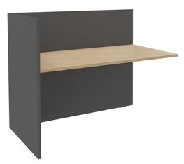 Banque d'accueil Module de départ haut OLA - L142,5 x H112 x P82,5 cm - structure carbone, plateau chêne clair