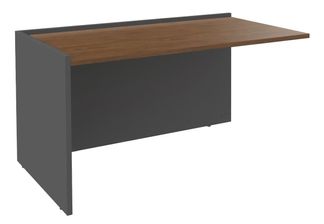 Banque d'accueil Module de départ bas OLA - L162,5 x H75,5 x P82,5 cm - structure carbone, plateau noyer
