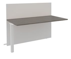 Banque d'accueil Module suivant haut OLA - L160 x H112 x P82,5 cm - structure blanc perle, plateau chêne gris