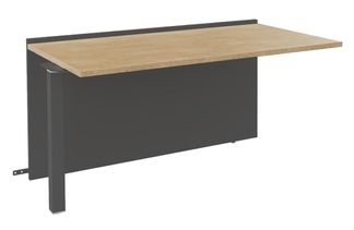 Banque d'accueil Module suivant bas OLA - L120 x H75,5 x P82,5 cm - structure carbone, plateau chêne clair