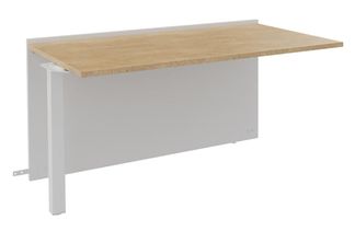Banque d'accueil Module suivant bas OLA - L160 x H75,5 x P82,5 cm - structure blanc perle, plateau chêne clair