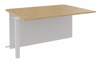 Banque d'accueil Module intermédiaire PMR OLA - L100 x H72,5 x P115 cm - structure blanc perle, plateau chêne clair