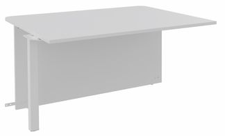 Banque d'accueil Module intermédiaire PMR OLA - L100 x H72,5 x P115 cm - structure blanc perle, plateau blanc perle