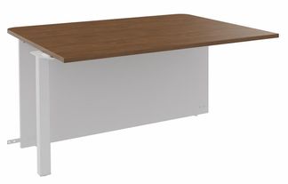 Banque d'accueil Module intermédiaire PMR OLA - L100 x H72,5 x P115 cm - structure blanc perle, plateau noyer