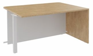 Banque d'accueil Module d'extrémité PMR OLA - L100 x H72,5 x P115 cm - structure blanc perle, plateau chêne clair