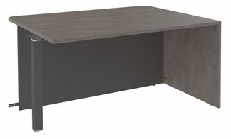 Banque d'accueil Module d'extrémité PMR OLA - L100 x H72,5 x P115 cm - structure carbone, plateau chêne gris