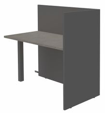 Banque d'accueil Retour direct haut OLA - L82,5 x H112 x P62,5 cm - structure carbone, plateau chêne gris