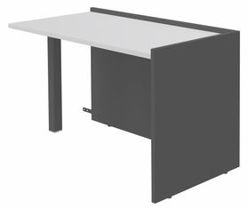 Banque d'accueil Retour direct bas OLA - L122,5 x H75,5 x P62,5 cm - structure carbone, plateau blanc perle