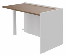 Banque d'accueil Retour direct bas OLA - L122,5 x H75,5 x P62,5 cm - structure blanc perle, plateau noyer