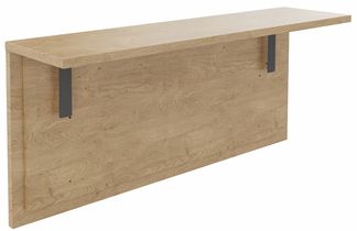 Tablette pour banque d'accueil OLA - réglable en hauteur - L100 x P30 cm - equerre carbone (A positionner sur module haut ou retour direct haut) - chêne clair