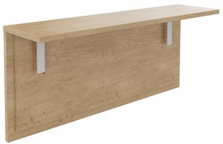 Tablette pour banque d'accueil OLA - réglable en hauteur - L140 x P30 cm - equerre blanche (A positionner sur module haut ou retour direct haut) - chêne clair