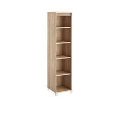 Colonne bibliothèque MAMBO - L42 x H187 x P46 - 4 étagères - Chêne Sonoma/blanc