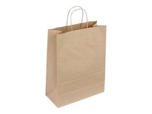 Logistipack - sac cadeau - 32 cm x 12 cm x 44 cm - marron kraft - pack de 50