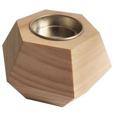 Graine Creative - bougeoir geometric en bois - 9 x 6 cm