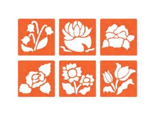 Graine Creative - Lot de 6 pochoirs - motif fleurs